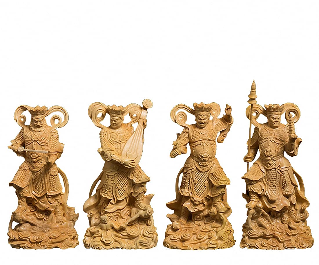 Amazon.com: 4PCS Natural Boxwood Hand Carved 4 Heavenly Kings